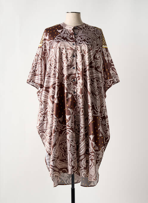 Tunique manches longues marron MAT. pour femme