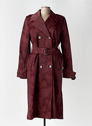 Manteau long coupe cintrée sans capuche violet LUMINA femme