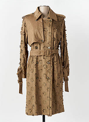 Manteau long coupe cintrée sans capuche marron CIVICO 1 femme