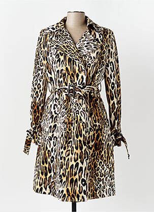 Manteau long coupe cintrée sans capuche marron ANGELA DAVIS femme