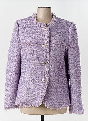 Veste casual col rond violet LOVE & PASSION femme