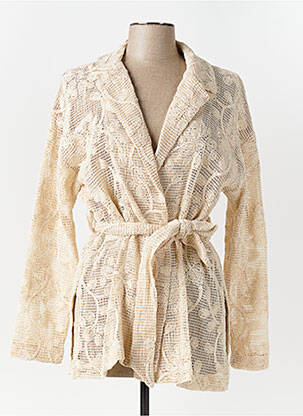 Gilet manches longues coupe cintrée beige LUMINA femme