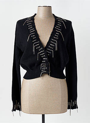 Gilet manches longues coupe cintrée noir ANGELA DAVIS femme