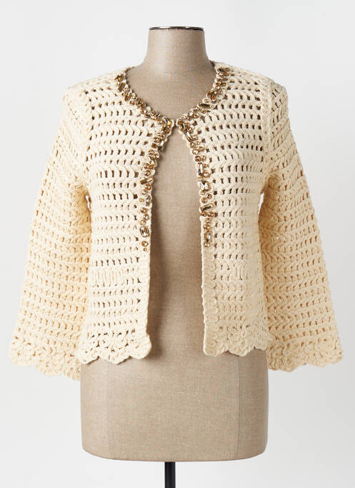 Gilet manches longues beige ANGELA DAVIS pour femme