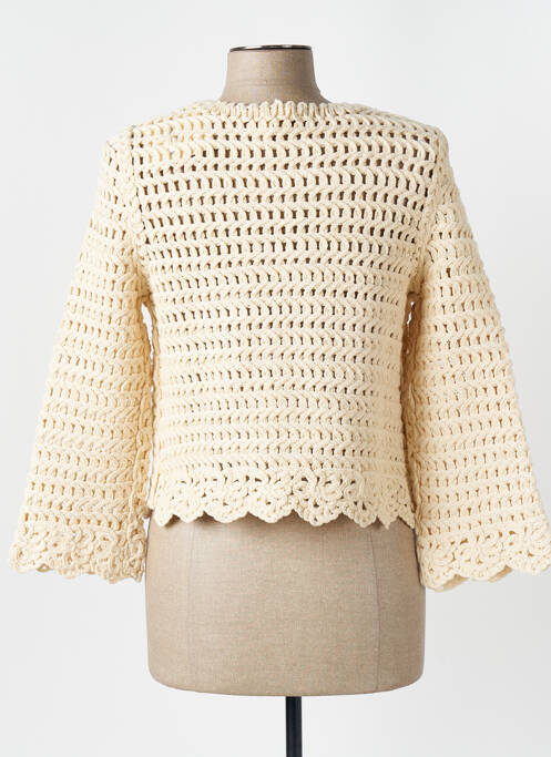 Gilet manches longues beige ANGELA DAVIS pour femme