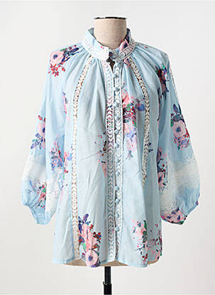 Chemisier coupe cintrée manches longues bleu CHANCE OFF femme