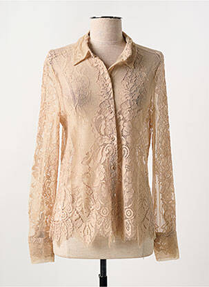 Chemisier coupe droite manches longues beige ANGELA DAVIS femme