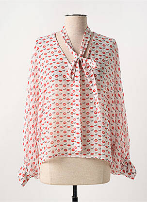 Blouse imprimé fantaisie manches longues blanc ANGELA DAVIS femme