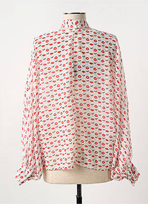Blouse imprimé fantaisie manches longues blanc ANGELA DAVIS femme