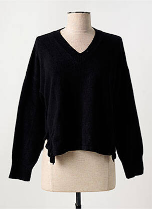 Pull col v manches longues noir ANGELA DAVIS femme