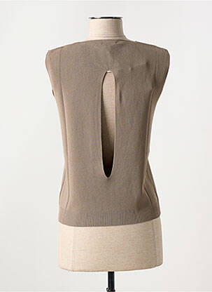 Top coupe cintrée sans manche beige ANGELA DAVIS femme