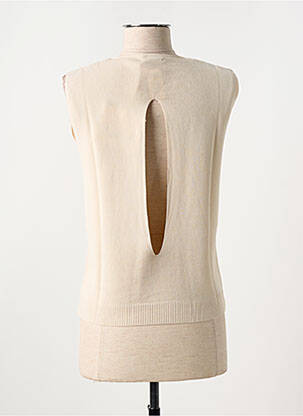 Top coupe cintrée sans manche beige clair ANGELA DAVIS femme
