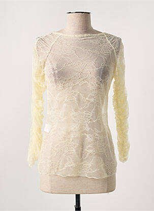 Top coupe cintrée manches longues beige KING KONG femme