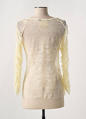 Top coupe cintrée manches longues beige KING KONG femme
