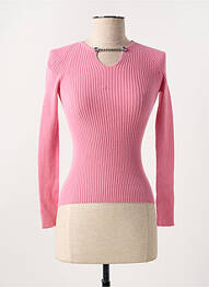 Pull coupe cintrée manches longues rose ANGELA DAVIS femme
