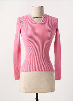 Pull coupe cintrée manches longues rose ANGELA DAVIS femme