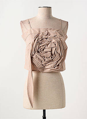 Top imprimé fantaisie fines bretelles beige KING KONG femme