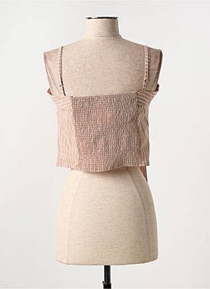 Top imprimé fantaisie fines bretelles beige KING KONG femme