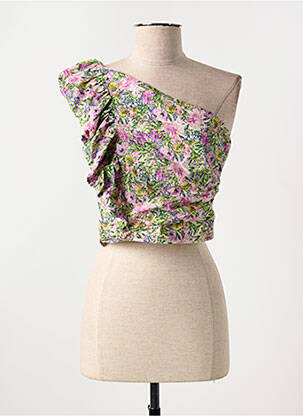 Top imprimé fantaisie fines bretelles violet LUMINA femme