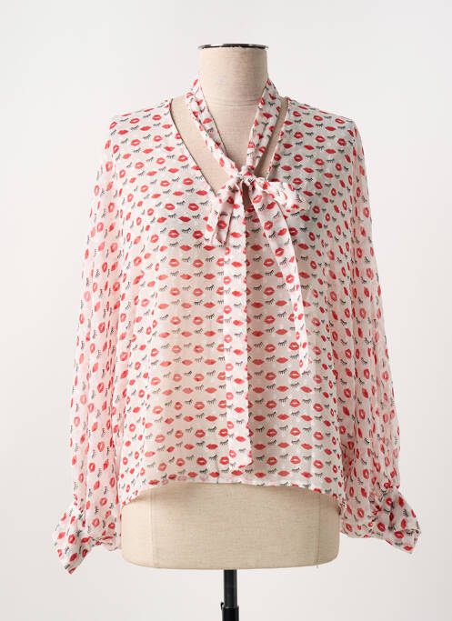 Blouse imprimé fantaisie manches longues blanc ANGELA DAVIS femme