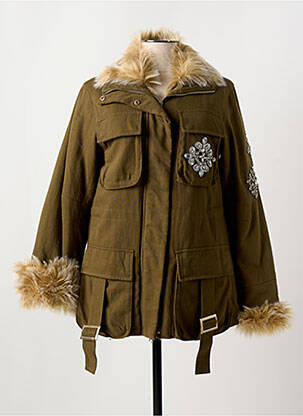 Manteau court poches sans capuche vert ANGELA DAVIS femme