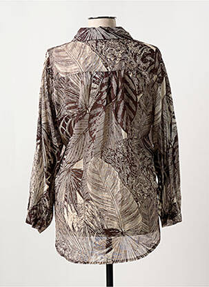 Chemisier tissage crêpe manches longues marron CIVICO 1 femme
