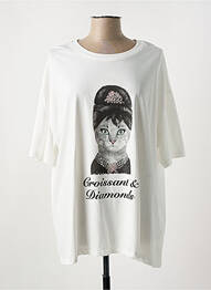 T-shirt sérigraphie manches courtes blanc LUMINA femme