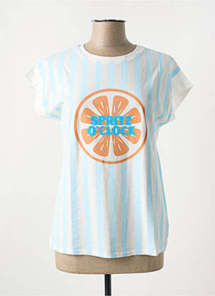 T-shirt sérigraphie manches courtes bleu ALTAMIRA femme