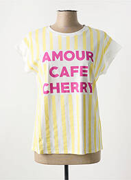 T-shirt sérigraphie manches courtes jaune ALTAMIRA femme