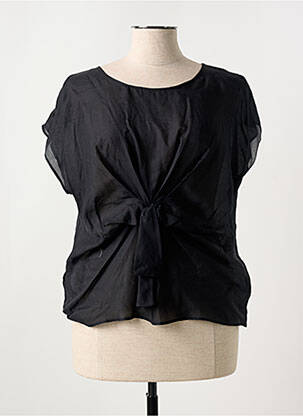 Top coupe fluide manches courtes noir DIANA GALLESI femme