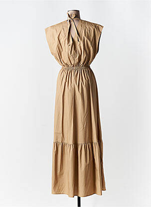 Robe longue manches courtes manches courtes marron ANGELA DAVIS femme