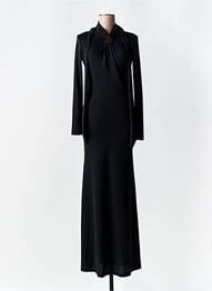 Robe longue manches longues manches longues noir LUMINA femme