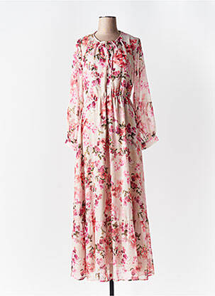 Robe longue manches longues manches longues rose CIVICO 1 femme