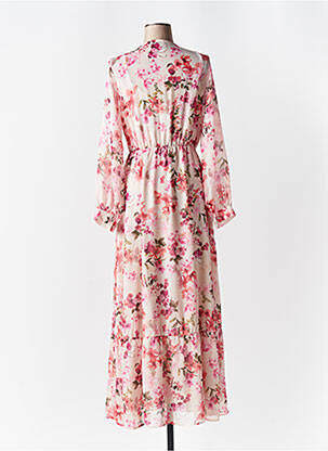 Robe longue manches longues manches longues rose CIVICO 1 femme
