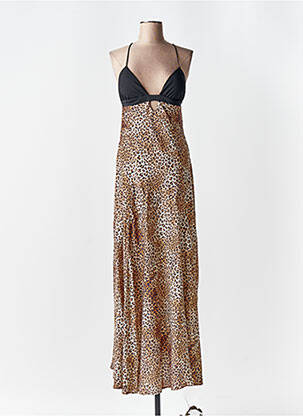 Robe longue sans manche sans manche noir LUMINA femme