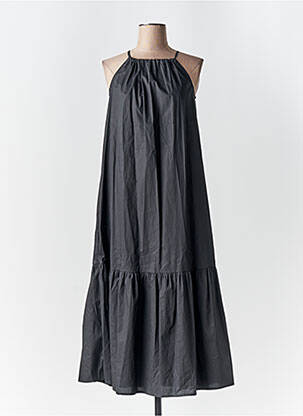 Robe mi-longue sans manche sans manche noir ANGELA DAVIS femme