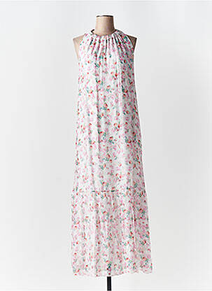 Robe longue imprimé fleurs sans manche blanc KING KONG femme