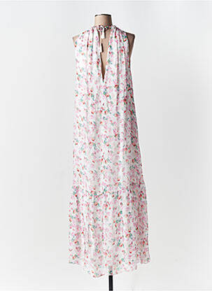 Robe longue imprimé fleurs sans manche blanc KING KONG femme