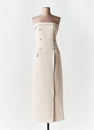 Robe mi-longue sans manche sans manche beige ANGELA DAVIS femme
