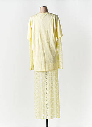 Robe longue manches longues manches longues jaune LUMINA femme