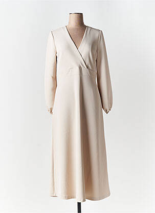 Robe longue manches longues manches longues beige ANGELA DAVIS femme