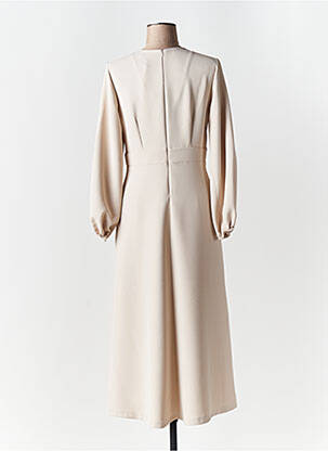 Robe longue manches longues manches longues beige ANGELA DAVIS femme