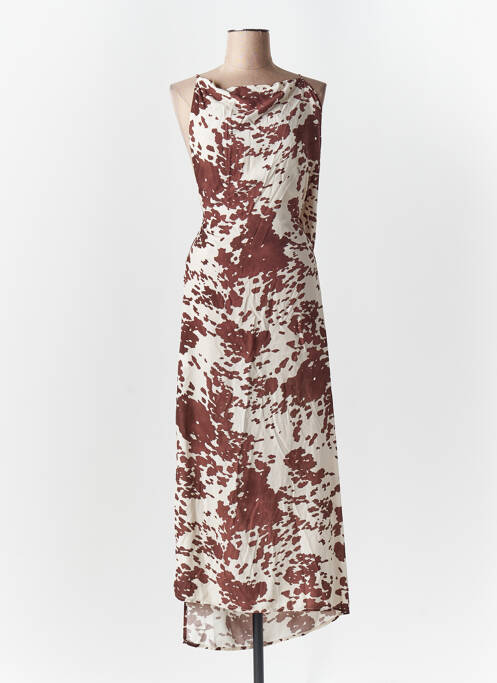 Robe longue marron LUMINA pour femme