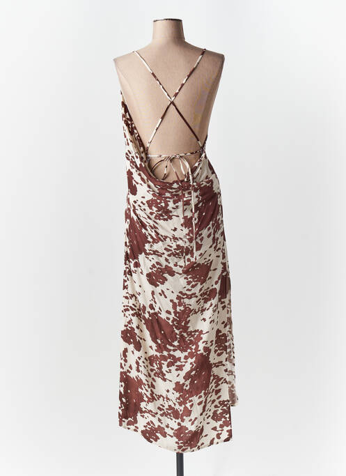 Robe longue marron LUMINA pour femme