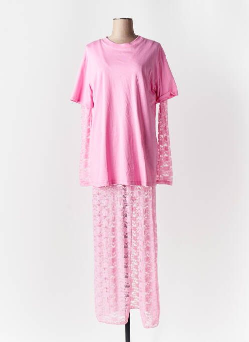 Robe longue rose LUMINA pour femme