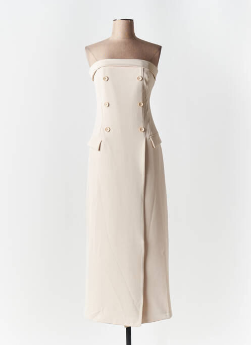 Robe mi-longue beige ANGELA DAVIS pour femme