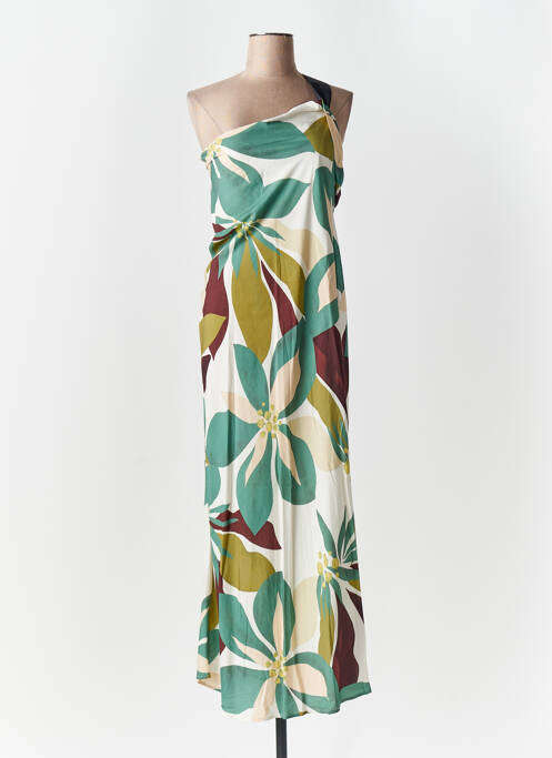 Robe mi-longue vert LUMINA pour femme