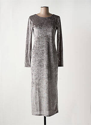 Robe longue manches longues manches longues gris CIVICO 1 femme