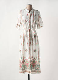 Robe mi-longue manches courtes manches courtes blanc ALTAMIRA femme