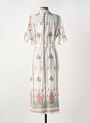 Robe mi-longue manches courtes manches courtes blanc ALTAMIRA femme